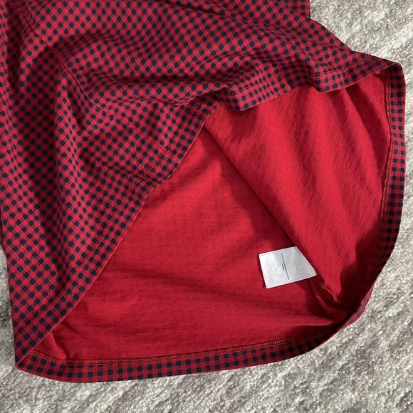 Lands' End Top Women L Red Check Long Sleeve‎ Round Neck Q51 - Picture 14 of 14